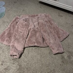 pink fluffy winter coat